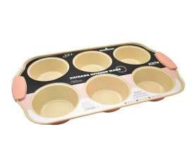 Molde 6 muffins antiadherente bicolor